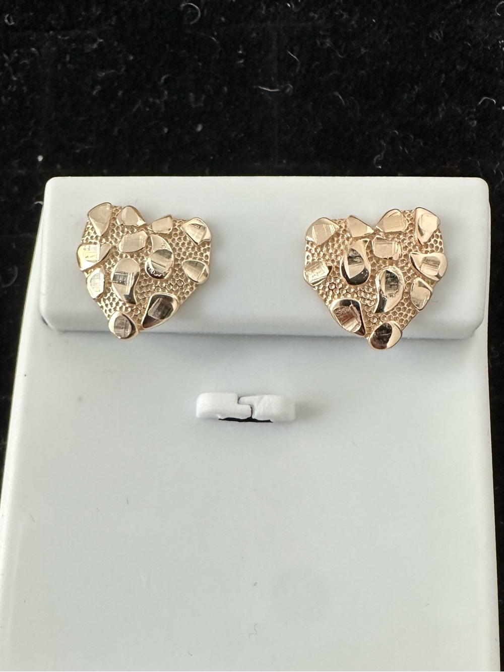 New yellow 925 Sterling silver Heart nugget Stud Earrings